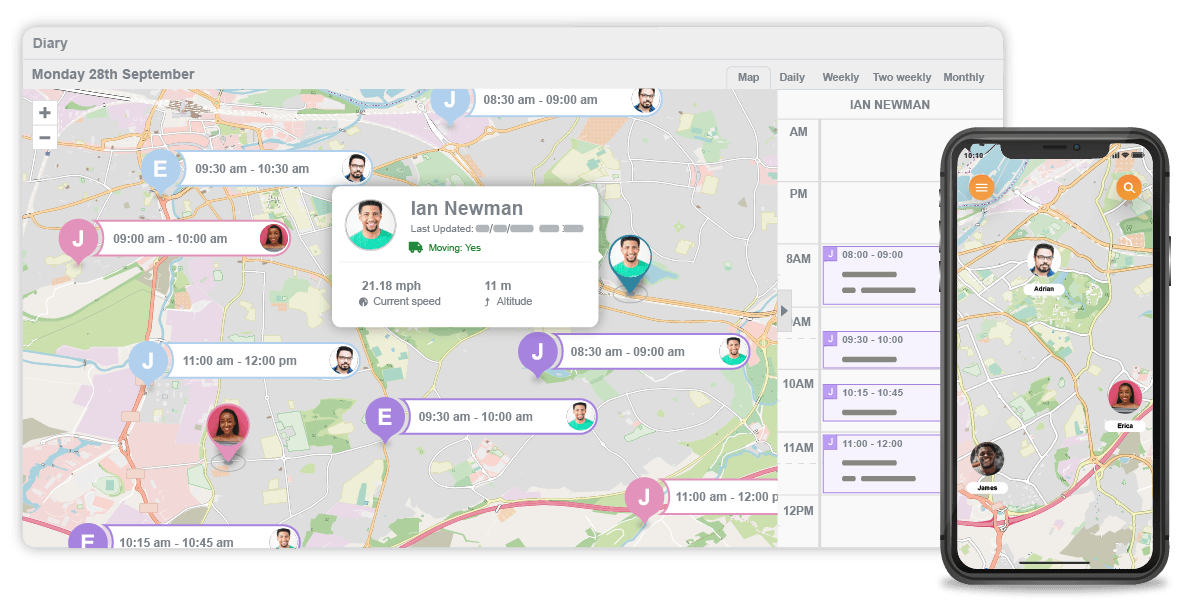 Vehicle tracking for web and mobile