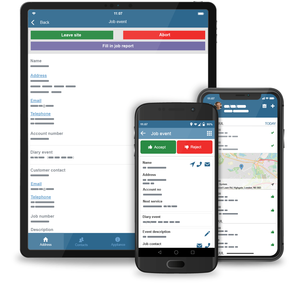 Commusoft on mobile devices