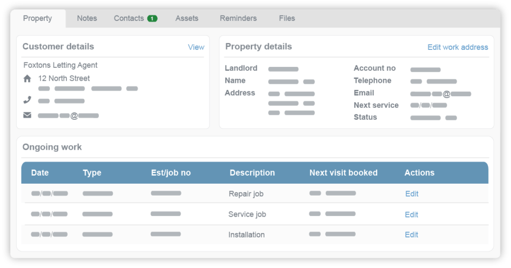 Customer account records