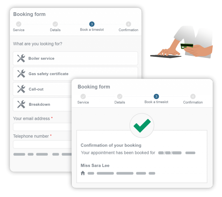 Customer journeys booking stage with software