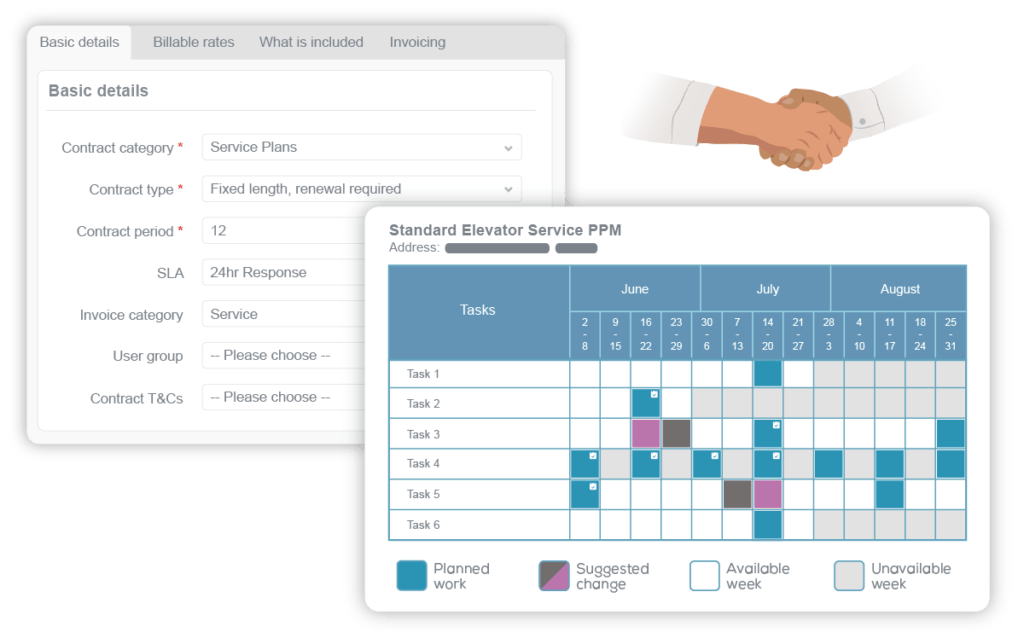 Contracted commercial work schedule