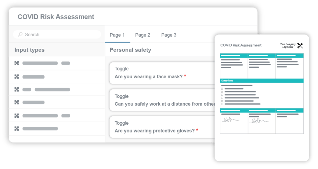 custom form builder on an electrical contractor software 