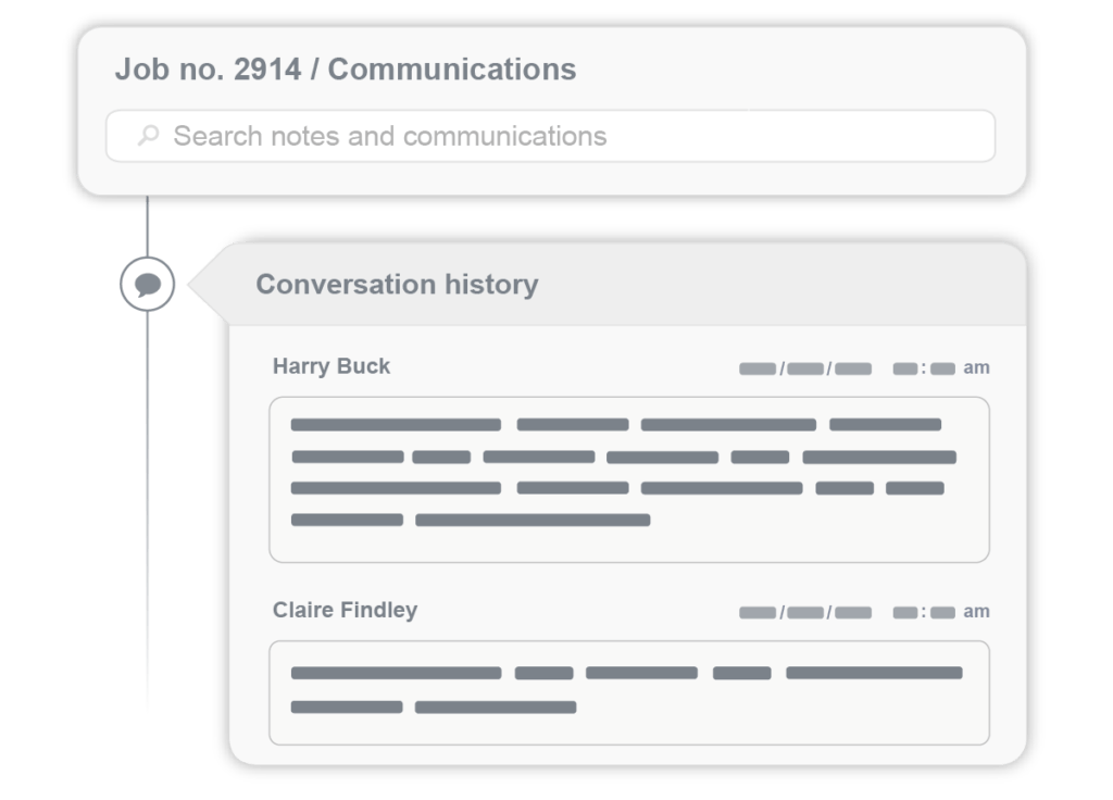 Commusoft Chat attaching job conversation
