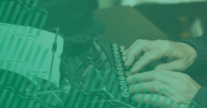 fire and security content marketing strategy cover with typewriter