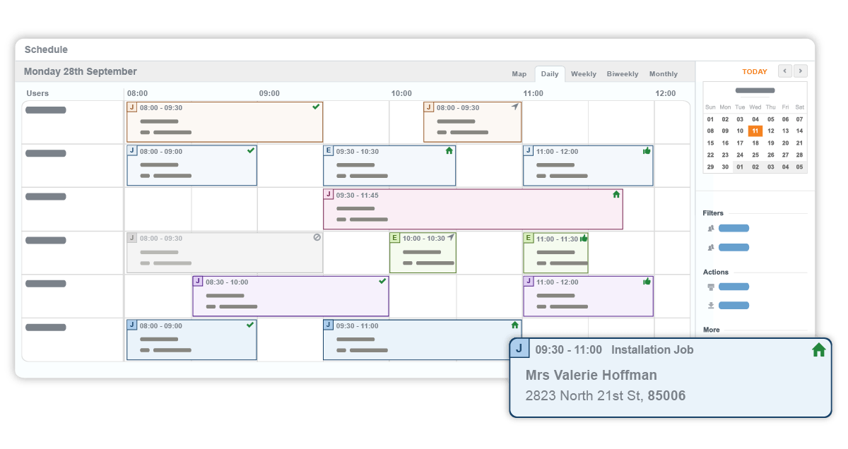 Scheduling Manager Web Thoughtful Systems - Field Service Business Software