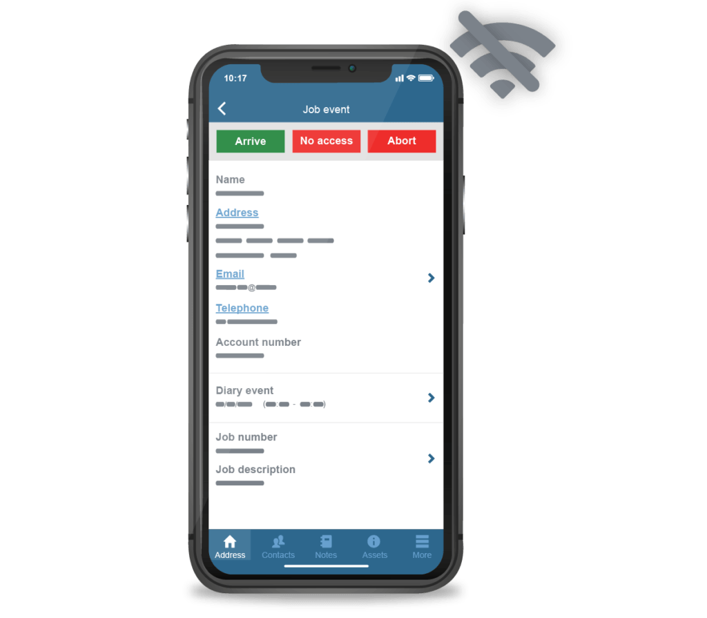 Mobile workforce management with no connection