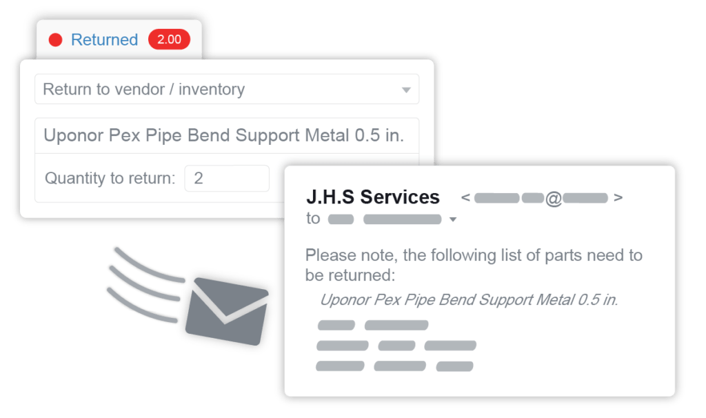 easy returns to vendors with stock control software