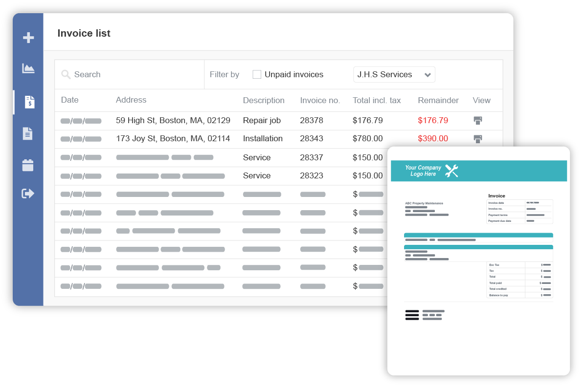 View invoices on the customer portal