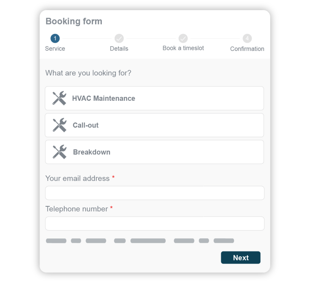 online appointment system booking form