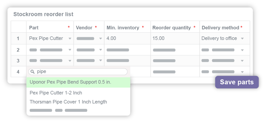 inventory management how to reorder parts automatically