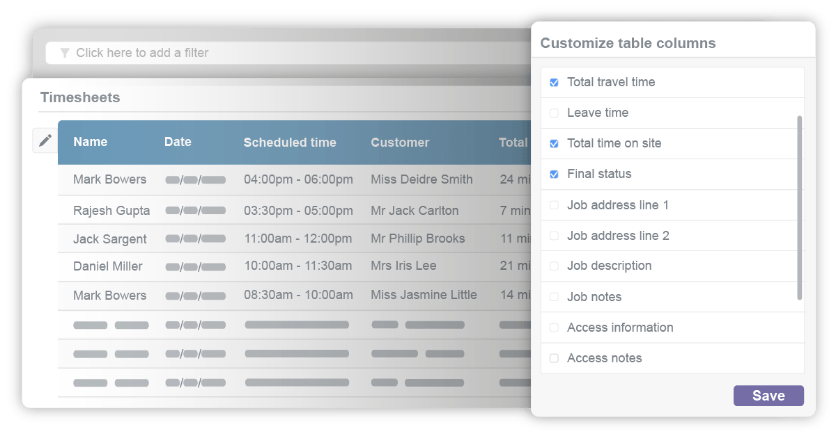 reports and dashboard customization