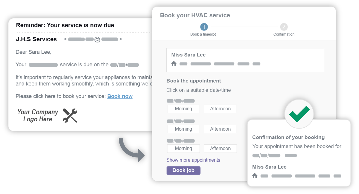 HVAC software with service reminders portal