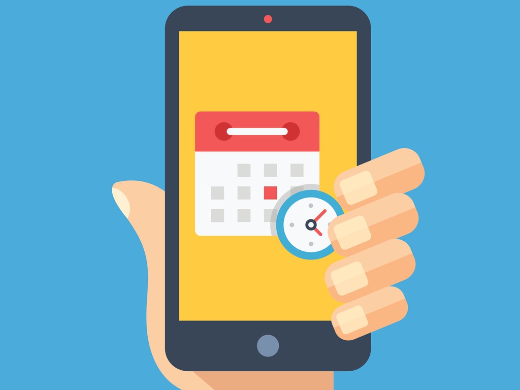 calendar and clock on mobile schedule optimization software