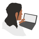 Woman laptop icon