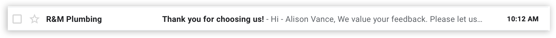 subject line after-sales care