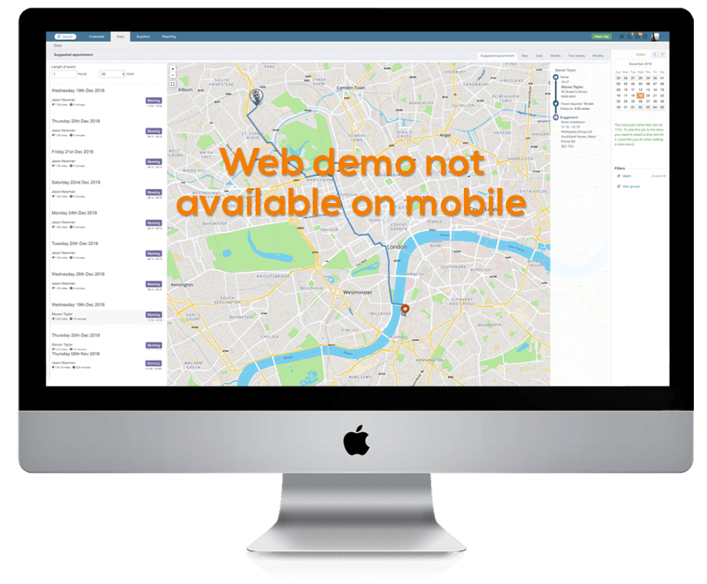 Demo available on web only