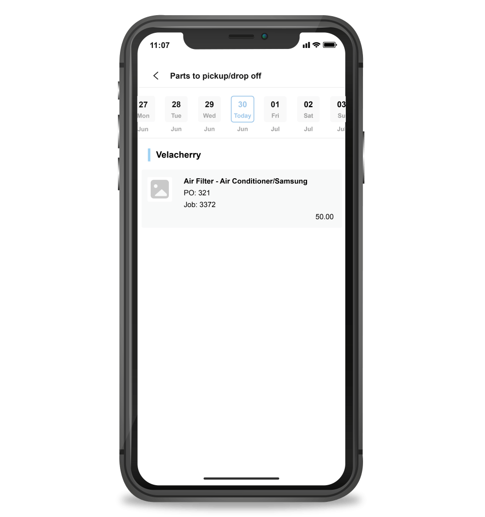parts inventory picking list mobile app