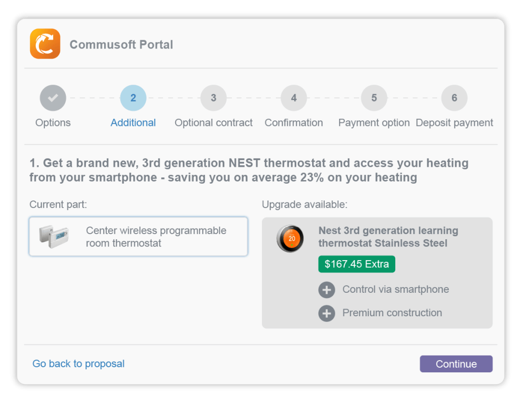 Proposal portal in Commusoft Sales