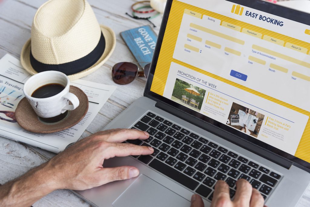 booking portal as self-service solutions example on a laptop