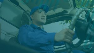 Technician driving to appointment