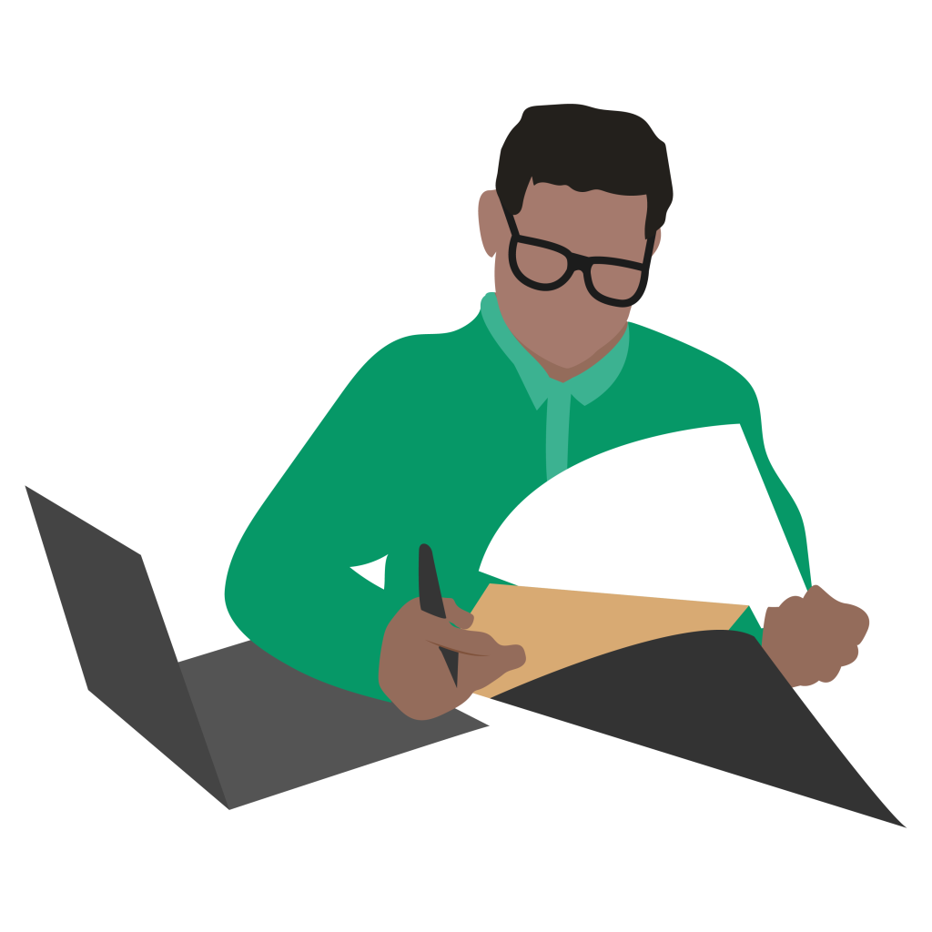 client reading sales proposal proposed solution