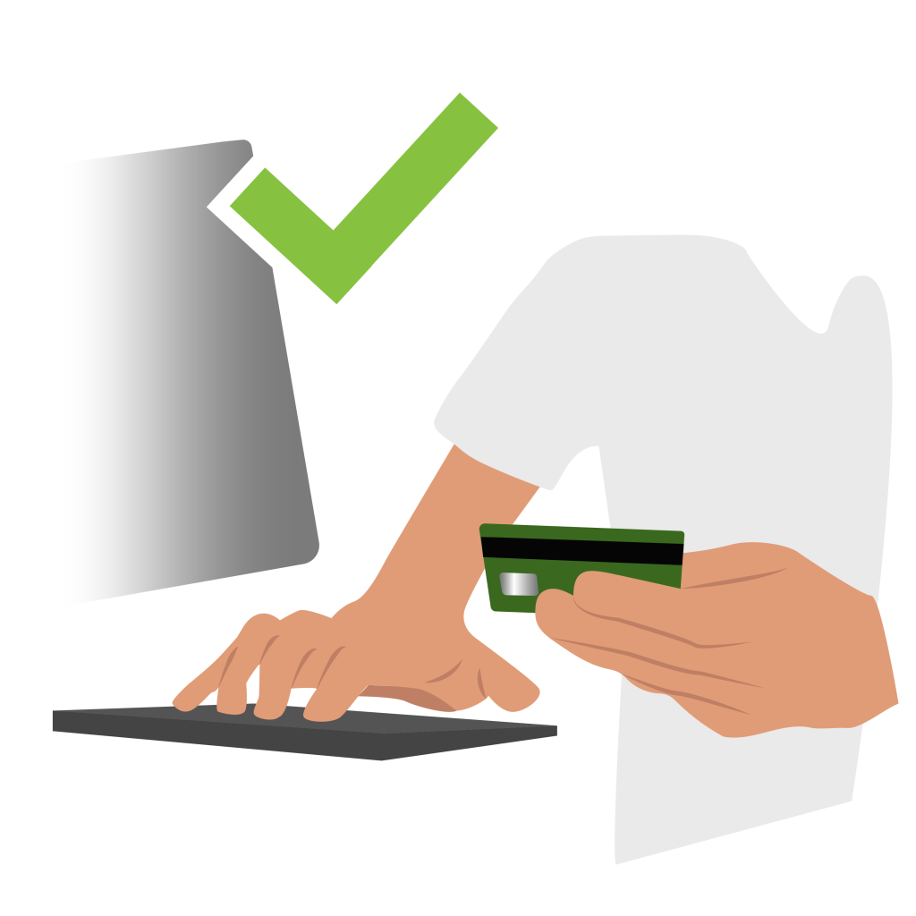 customer paying a sales proposal