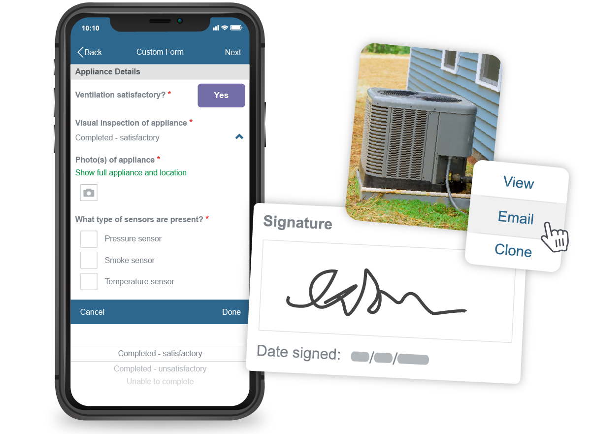 Easily complete custom forms from a smartphone