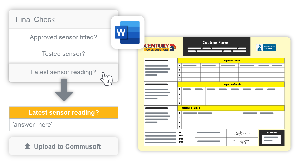 Map custom form fields with Word