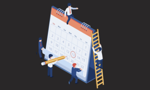 image of service calendar with office admins working on scheduling and dispatching